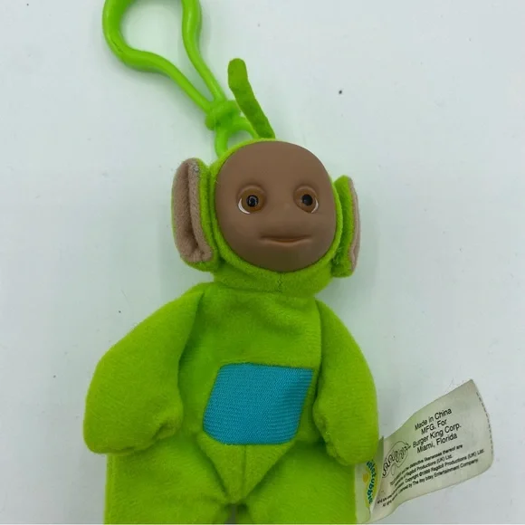 Vintage 1999 Burger Telletubbies Dipsy Green Stuffed Animal Keychain - Picture 3 of 7